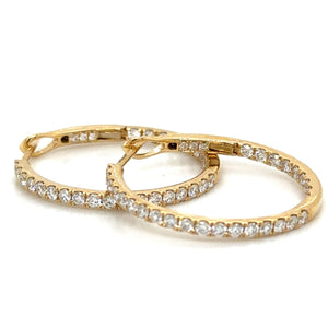 Diamond  Inside-out Hoop Earrings 0.99ct tw