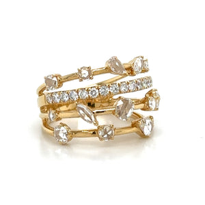 1.27ct tw Mix Shapes & Round Brilliant Cut Diamond Cocktail Ring