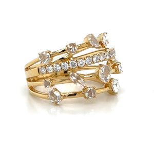 1.27ct tw Mix Shapes & Round Brilliant Cut Diamond Cocktail Ring