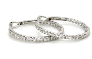 Diamond  Inside-out Hoop Earrings 0.99ct tw