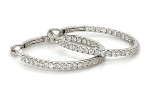 Diamond  Inside-out Hoop Earrings 0.99ct tw