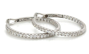 Diamond  Inside-out Hoop Earrings 0.99ct tw