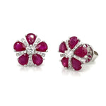 3.89ct tw Ruby and Diamond Stud Earrings