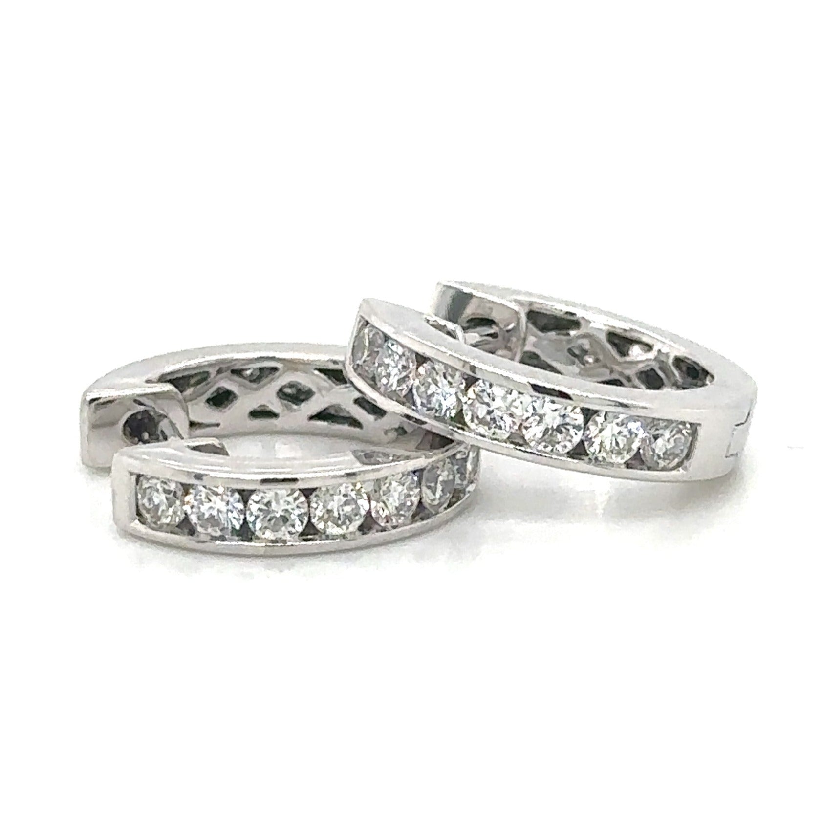 Diamond 0.47carat Hoop Huggie Earrings