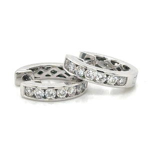 Diamond 0.47carat Hoop Huggie Earrings