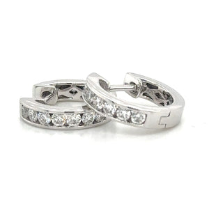 Diamond 0.47carat Hoop Huggie Earrings