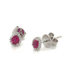 0.62ct tw Pear Shape Ruby Diamond Stud Earrings