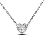 0.60ct tw Diamond Heart Cluster Invisible-set  Solitaire Pendant Necklace