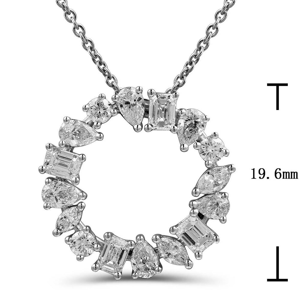 1.37ct tw Mix-Shape Diamond Circle of Life Pendant Necklace