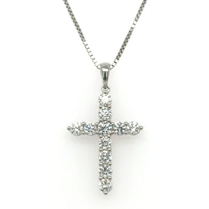 1.08ct tw Diamond Cross Pendant Necklace