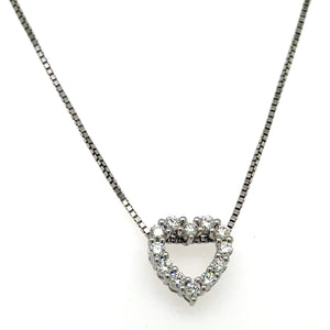 0.35ct tw Diamond Open Heart Pendant Necklace