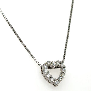 0.35ct tw Diamond Open Heart Pendant Necklace