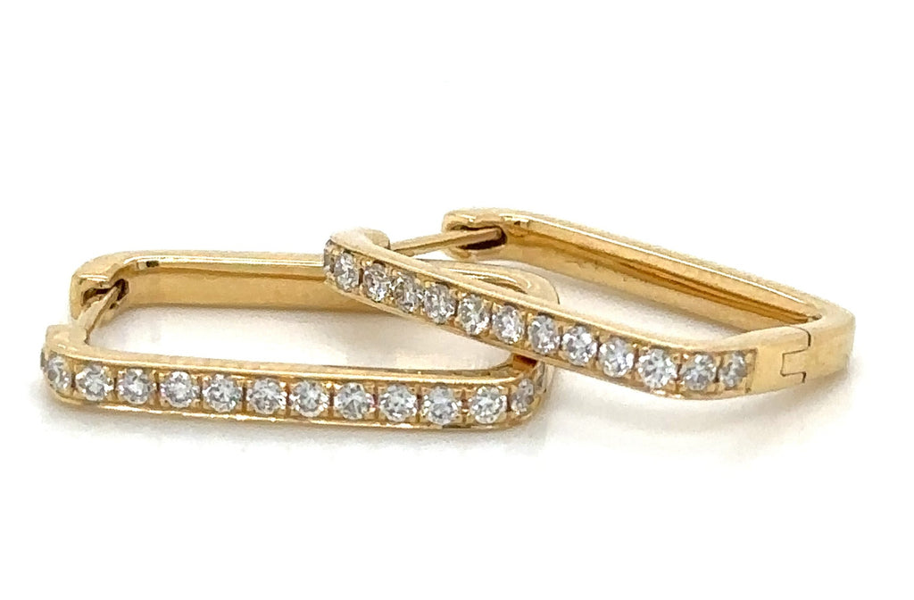 0.37carat Diamond Pave Square Huggie Hoop Earrings