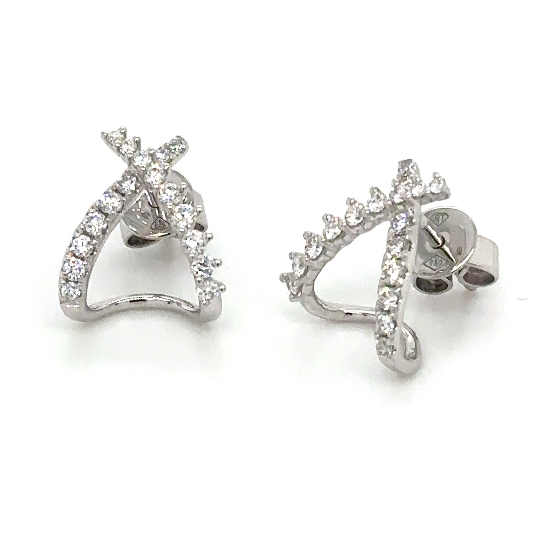 0.43ct tw Double Diamond Huggie Earrings