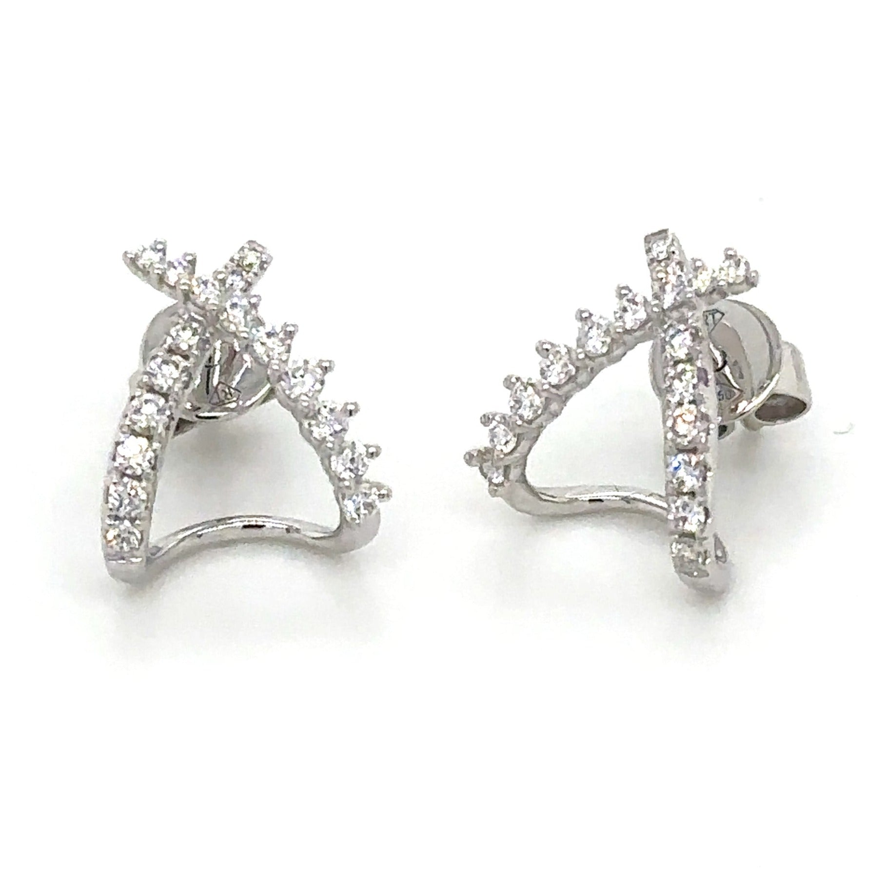 0.43ct tw Double Diamond Huggie Earrings