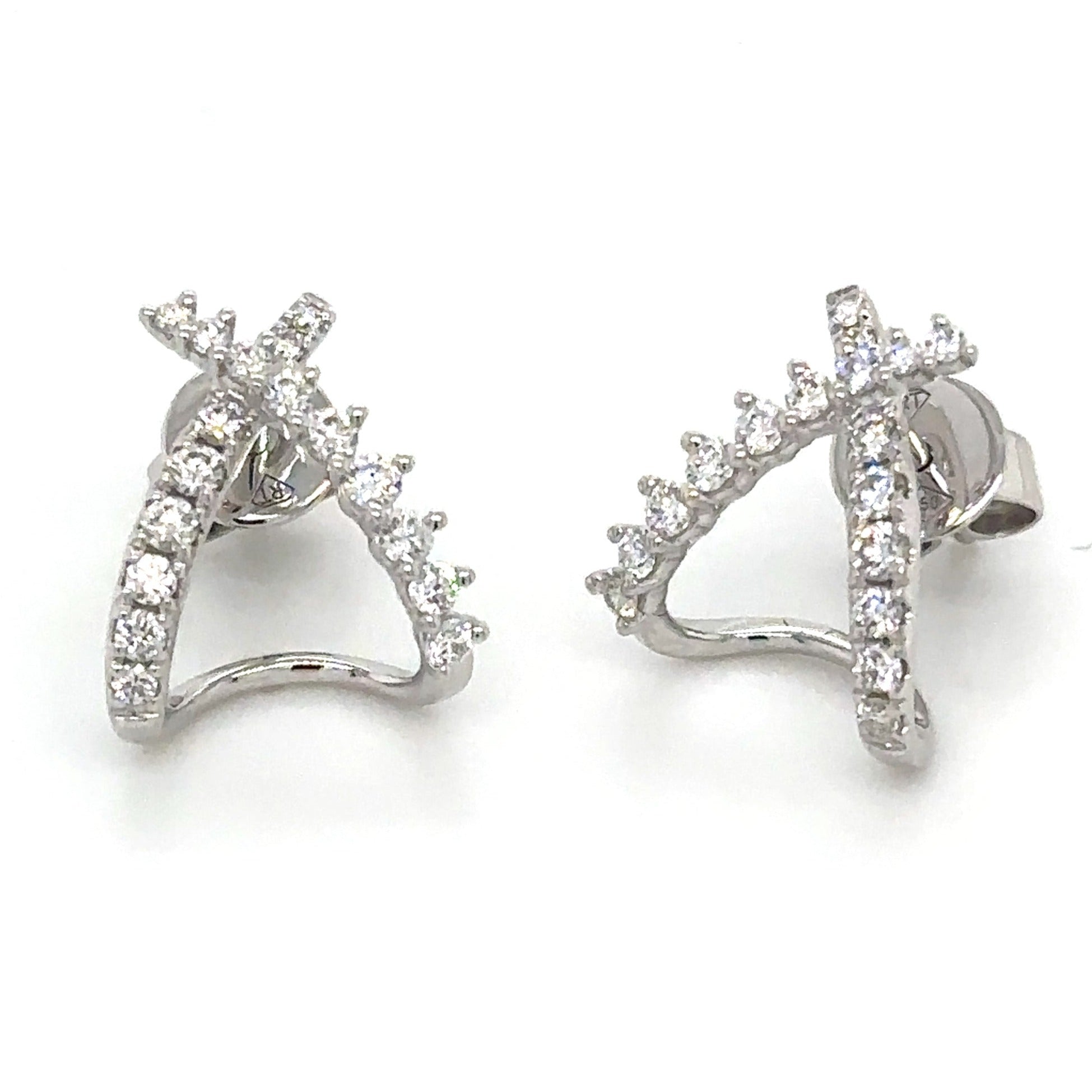 0.43ct tw Double Diamond Huggie Earrings