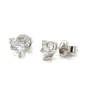 1.26carat Heart Shaped Diamond Earrings