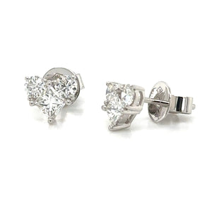 1.26carat Heart Shaped Diamond Earrings