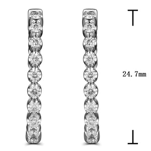 0.57carat Single Prong Diamond Hoop Earrings