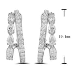 1.21ct tw Double Mix-shape Diamond Huggie Hoop Earrings