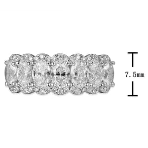 2.02ct t.w. Seven Oval-cut Diamonds with Halo on the Edges Ring