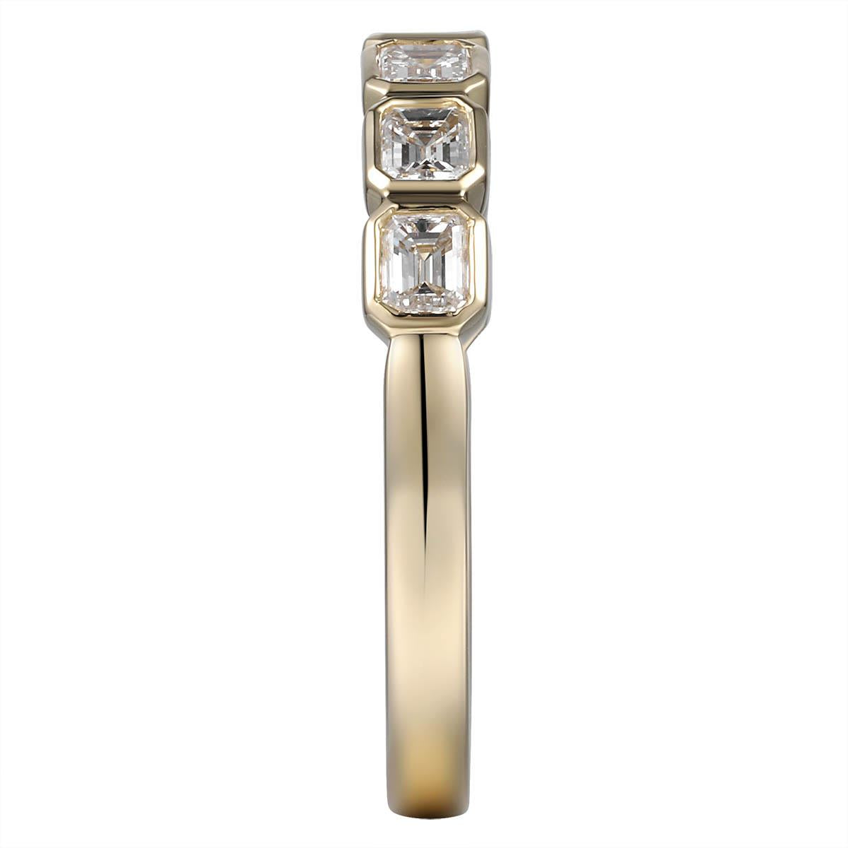 0.69ct tw Emerald Cut Diamond Bezel Set Half Eternity Band