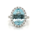 6.40carat Aquamarine & Diamond Cocktail Statement Ring