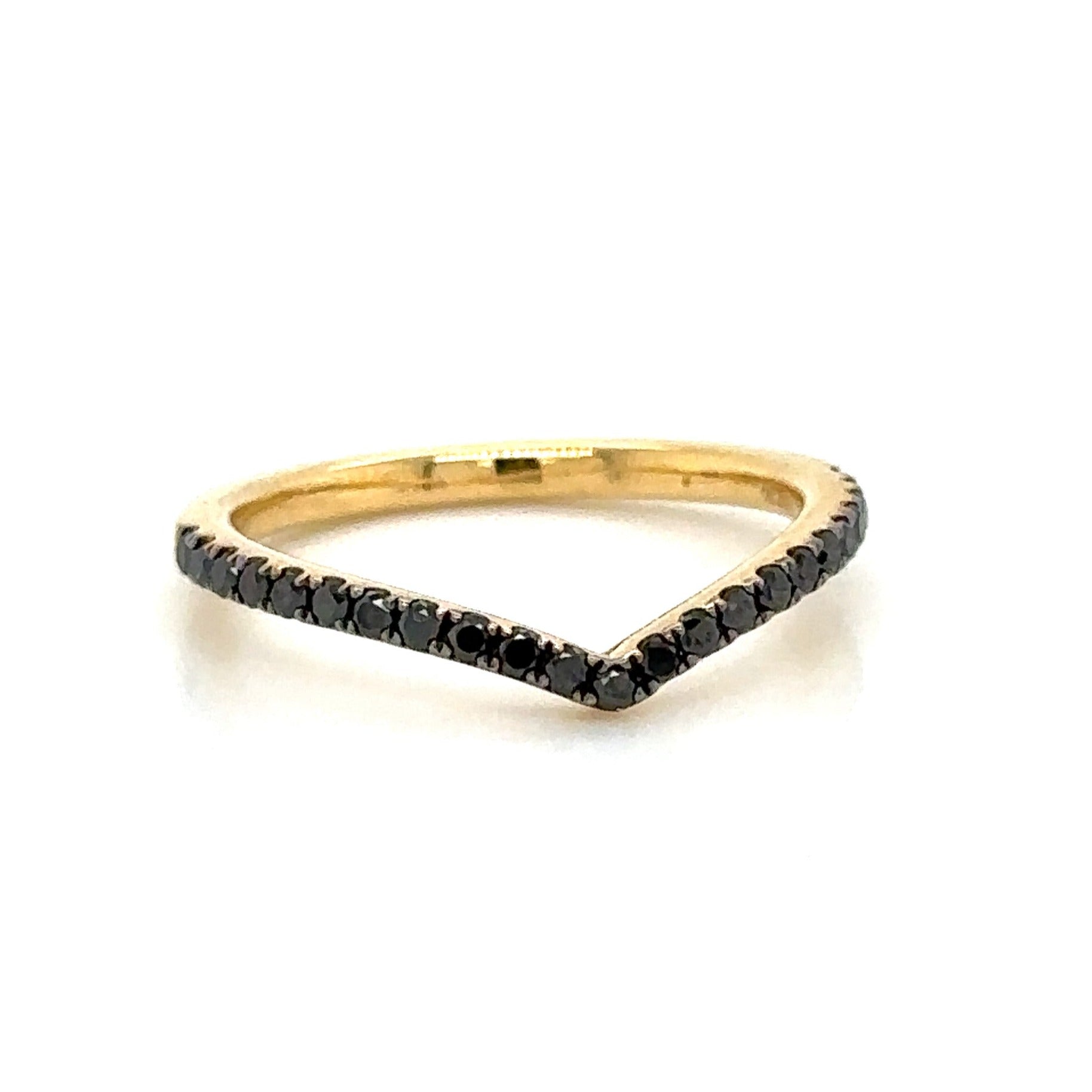 Black Diamond Curved Eternity Band Ring