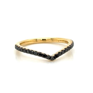 Black Diamond Curved Eternity Band Ring