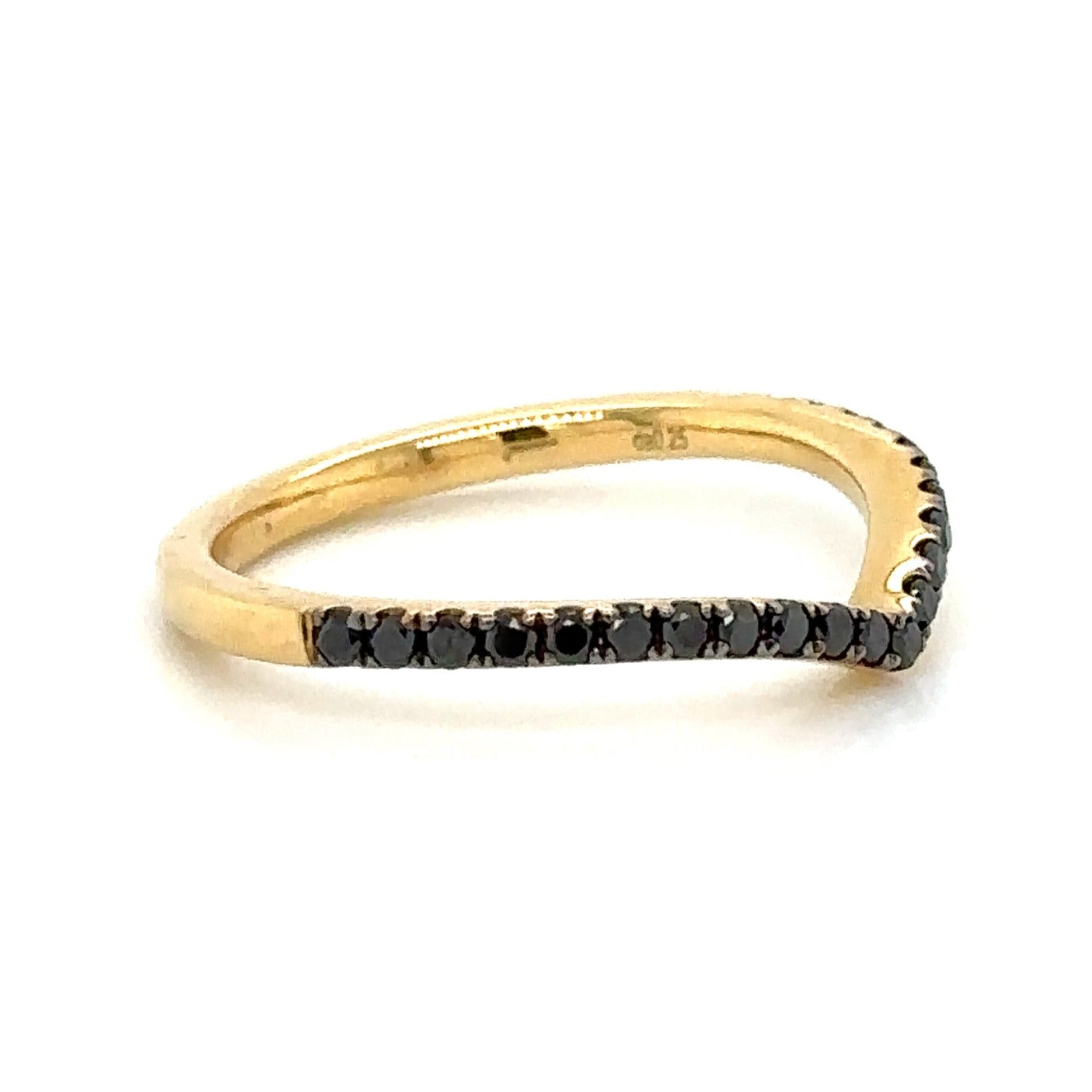 Black Diamond Curved Eternity Band Ring