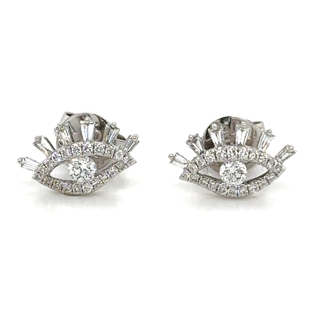 0.44ct tw Diamond Protective Evil Eye Stud Earrings