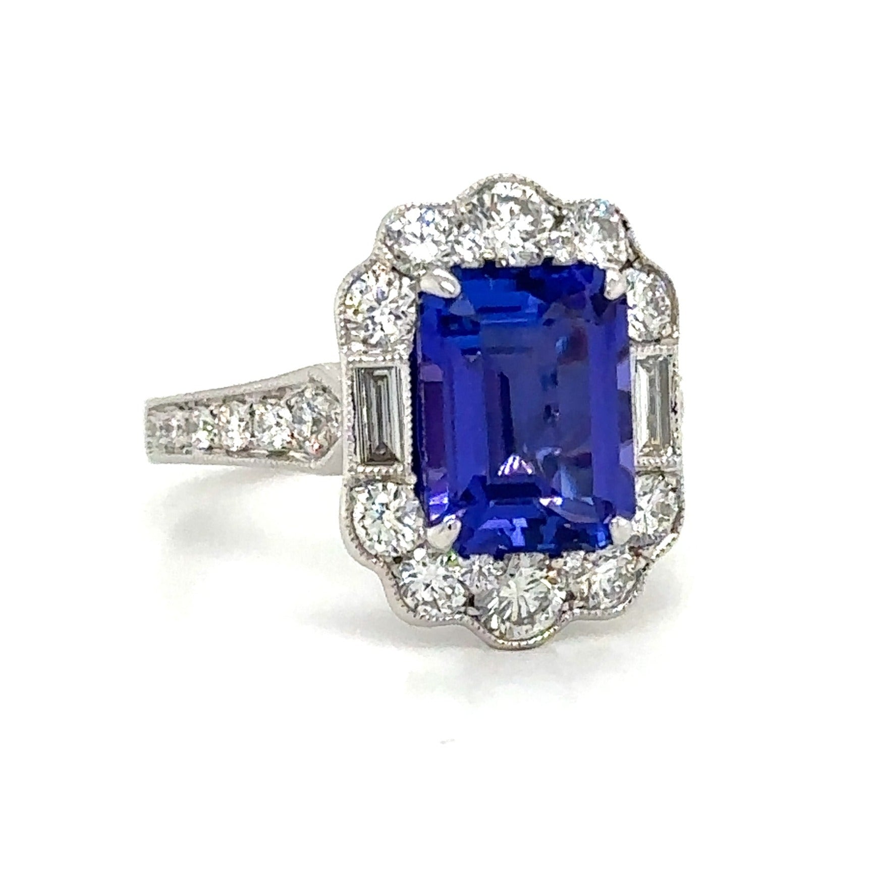 Tanzanite 5.01carat Diamond Statement Cocktail Ring