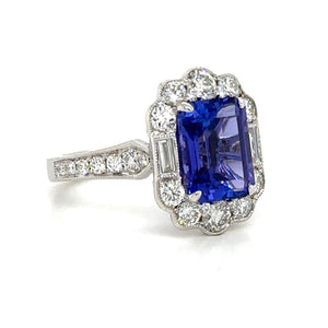 Tanzanite 5.01carat Diamond Statement Cocktail Ring