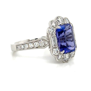 Tanzanite 5.01carat Diamond Statement Cocktail Ring