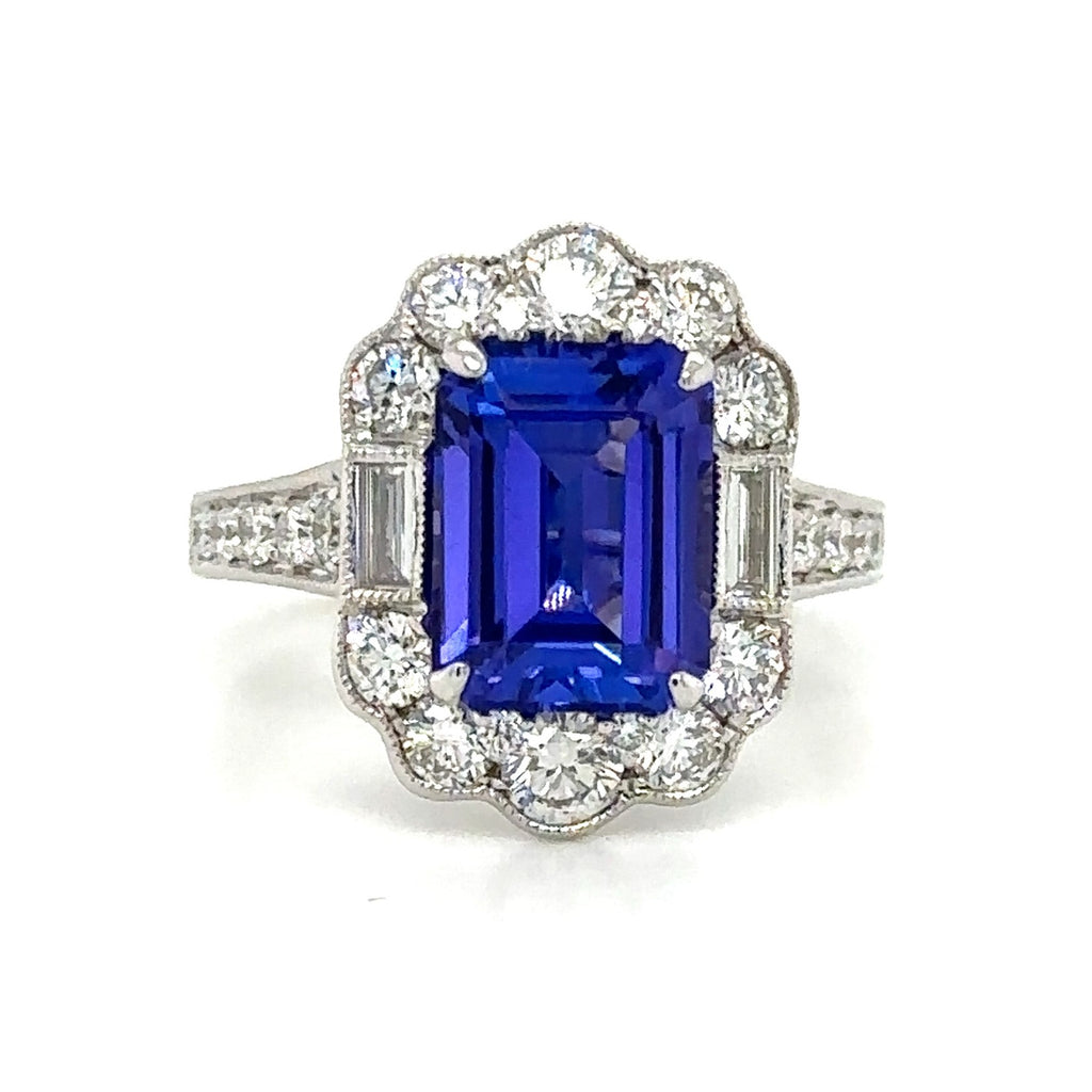 Tanzanite 5.01carat Diamond Statement Cocktail Ring