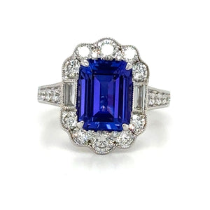 Tanzanite 5.01carat Diamond Statement Cocktail Ring