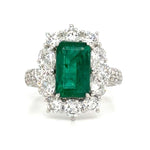 5.12carat Emerald and Diamond Statement Ring