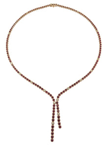 Diamond & Ruby Tennis Riviera Statement Necklace 7.99ct tw