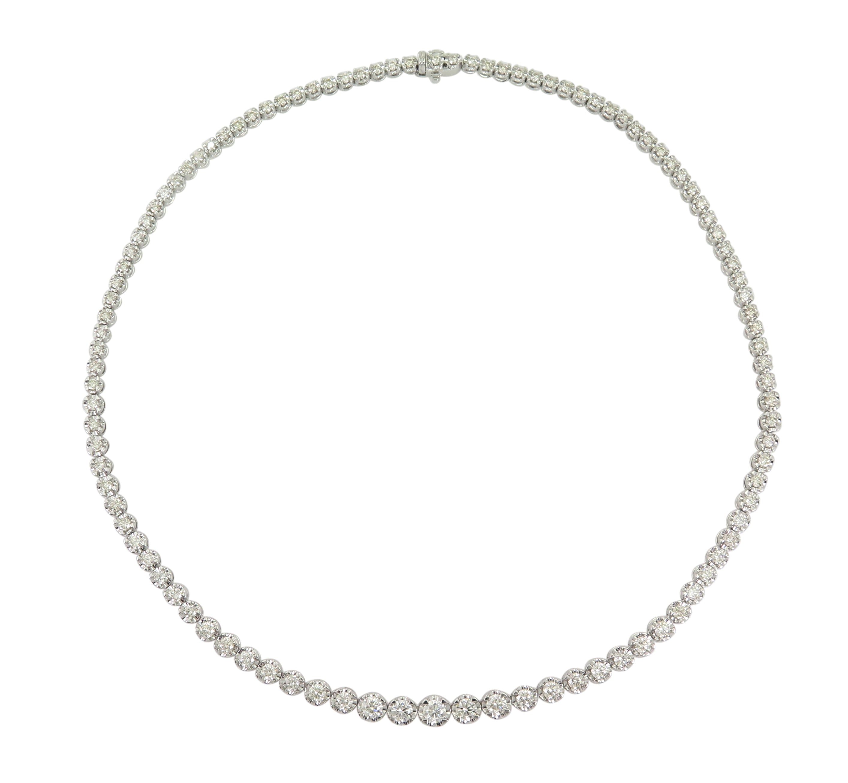 7.01ct tw  Diamond Riviera Line Tennis Statement Necklace