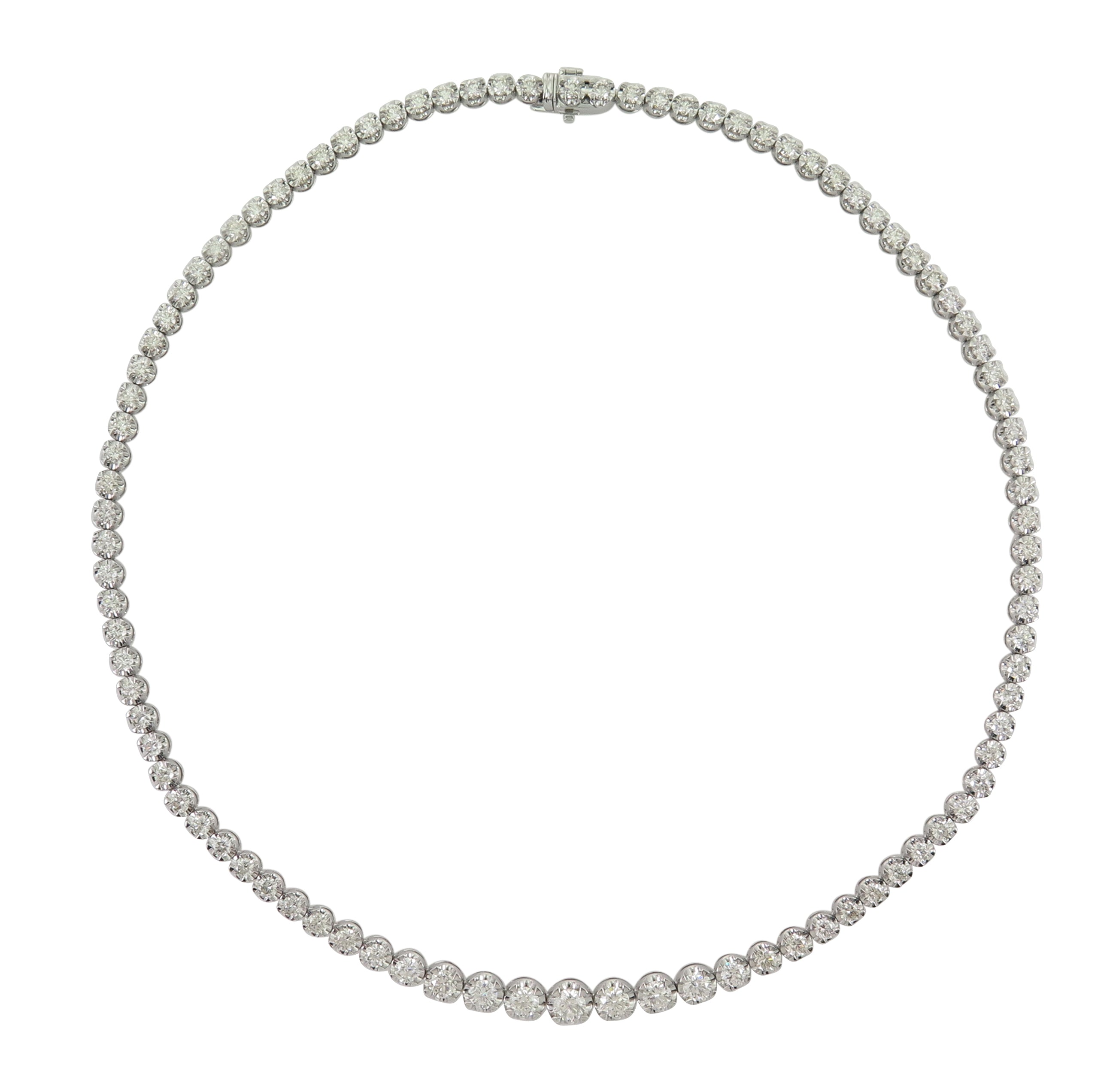 10.45ct tw Diamond Riviera Line Tennis Statement Necklace