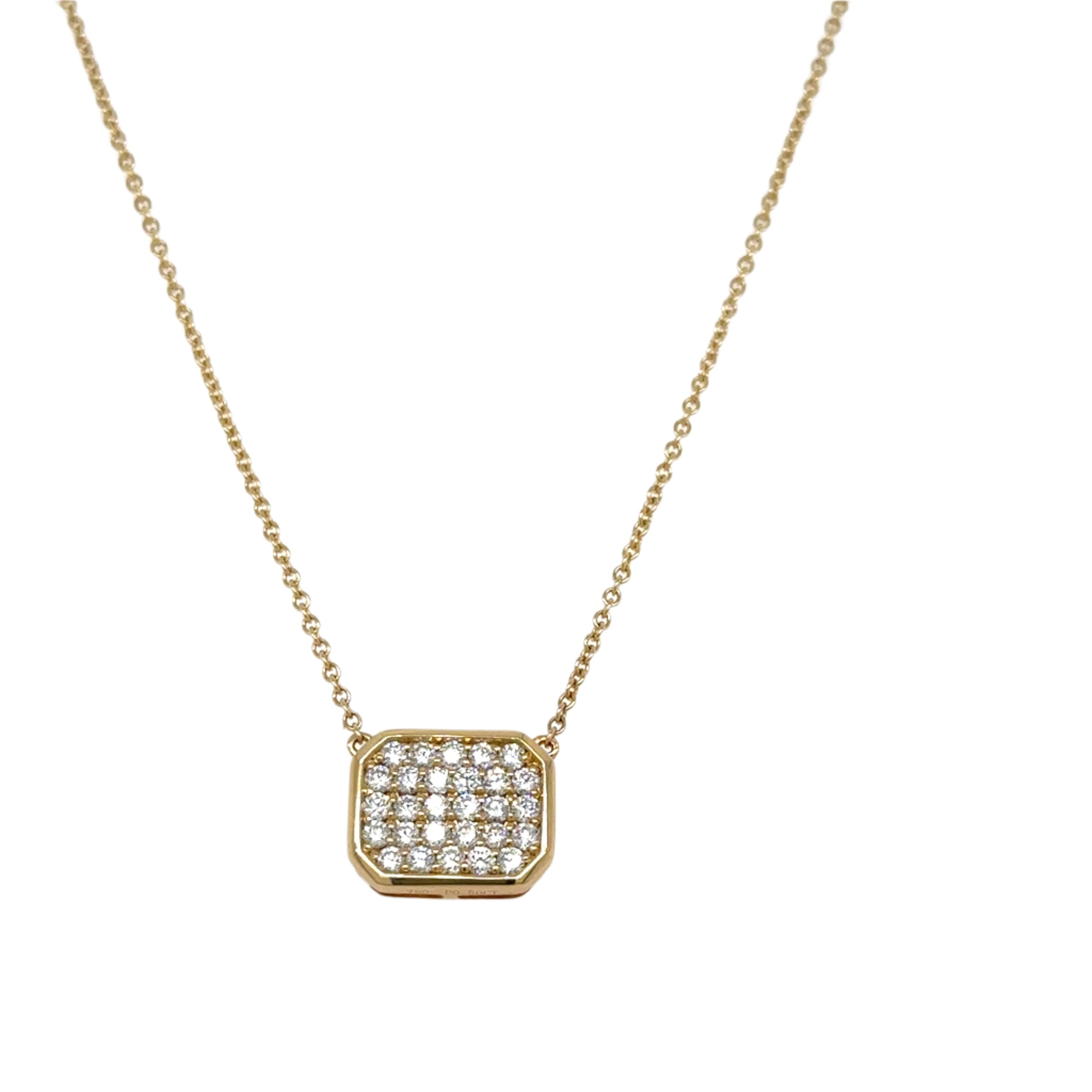 0.50ct tw Diamond Pave Emerald-cut Pendant Necklace