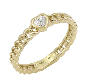 0.22ct tw Heart with Gold Chain Style Diamond Ring