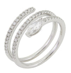 0.54ct tw Triple Spiral with Marquise-cut Diamond Wrap Ring