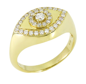 0.38ct tw Protective Evil-Eye Gold and Diamond Ring