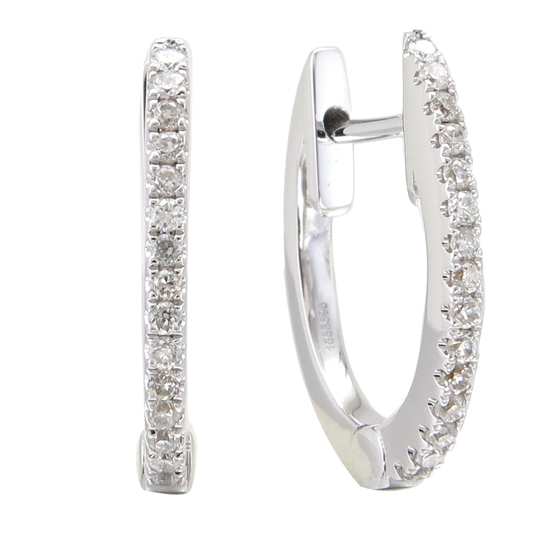 diamond huggie hoop earring