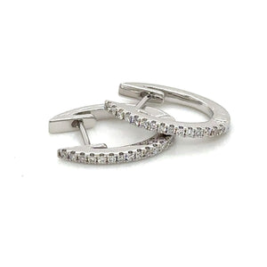 diamond huggie hoop earring