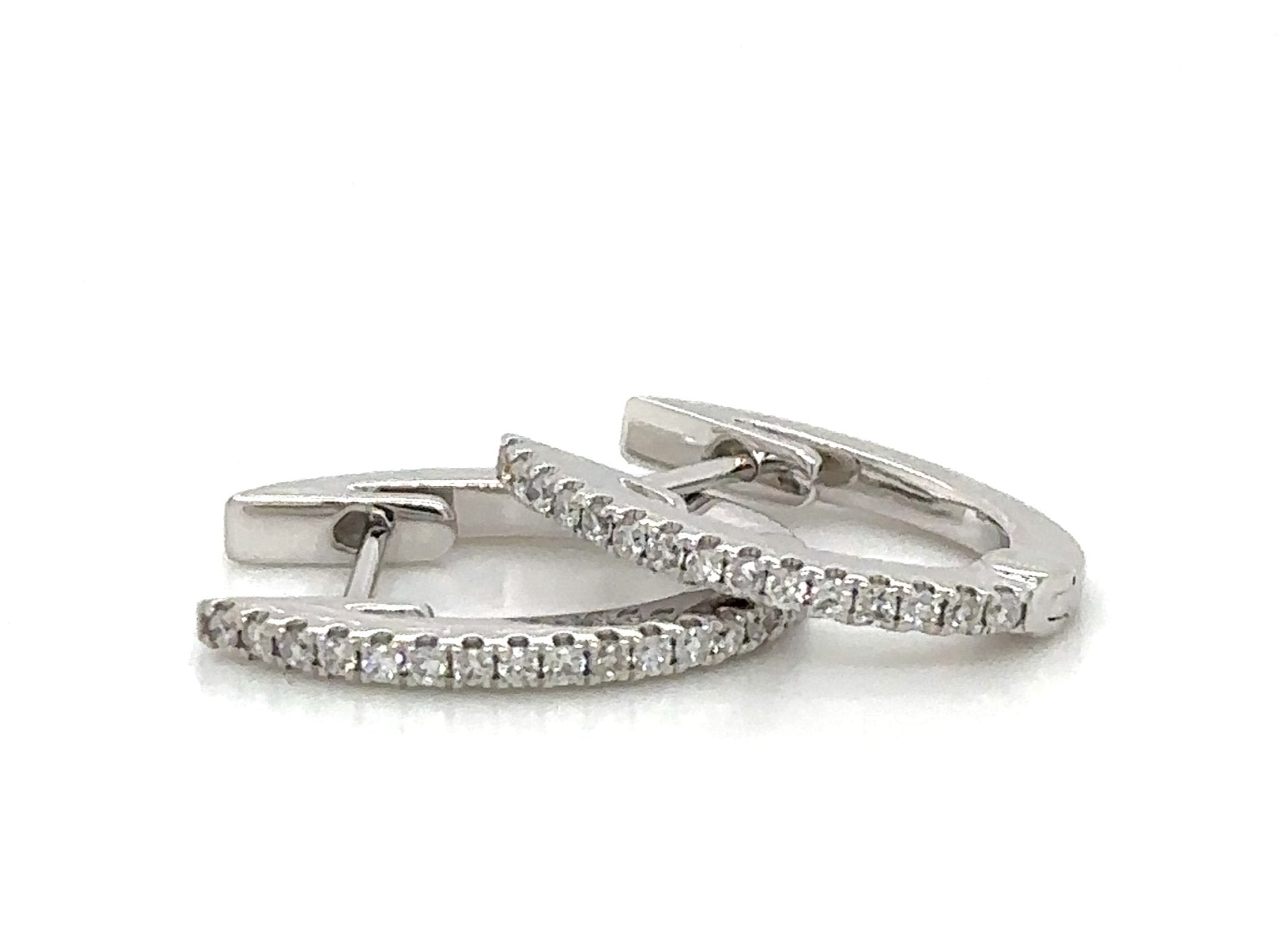 diamond huggie hoop earring