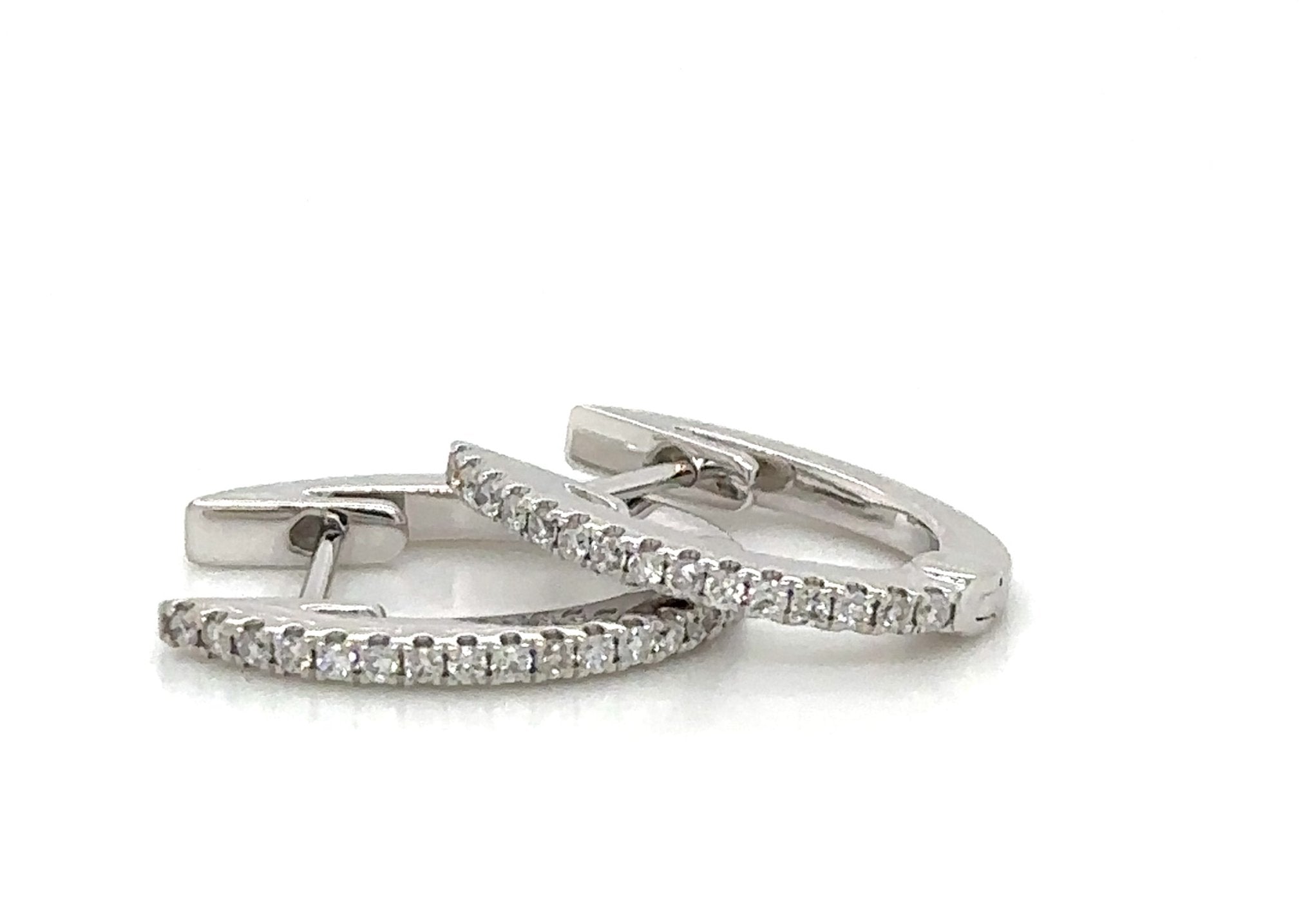 diamond huggie hoop earring