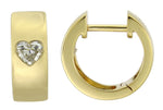 Diamond Single Heart Cut Huggie Earrings 0.24ct tw