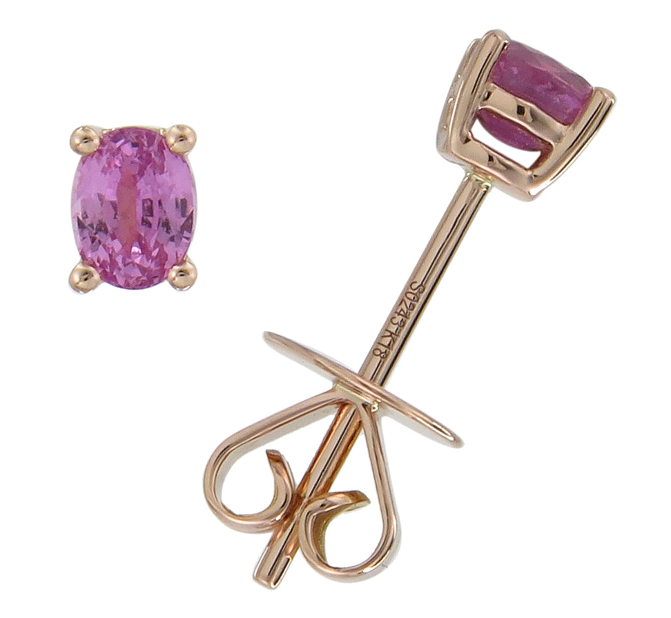 0.73ct tw Pink Sapphire Oval Stud Earring